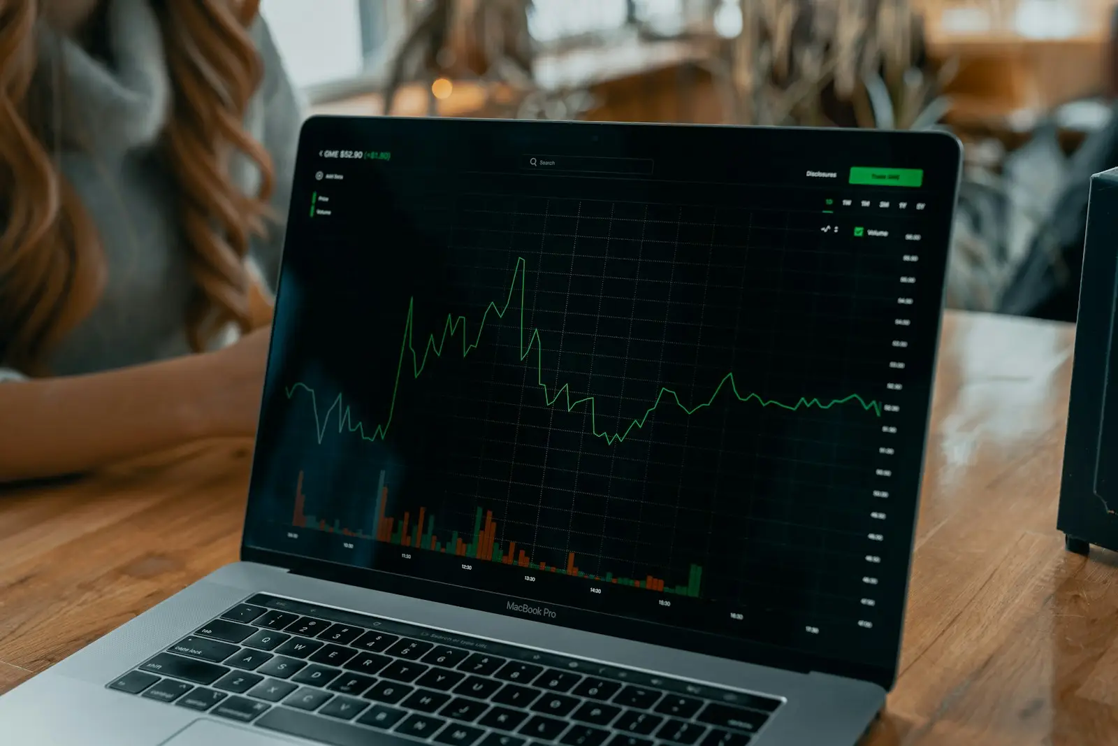 market trading on MacBook Pro Laptop